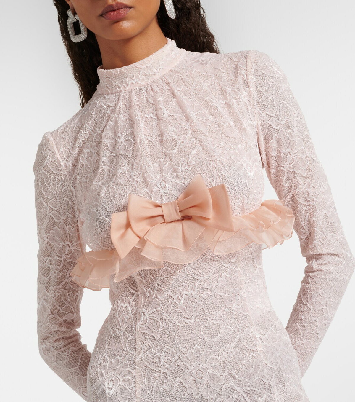 Alessandra Rich Bow-detail lace gown