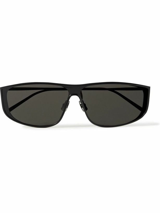 Photo: SAINT LAURENT - Luna Rectangular-Frame Metal Sunglasses