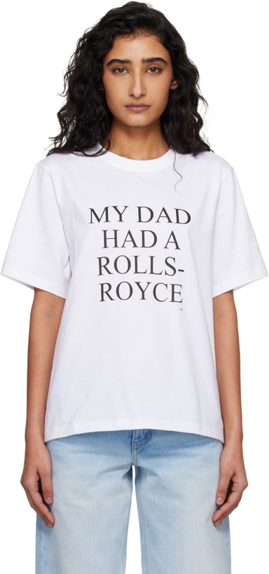 Photo: Victoria Beckham White 'My Dad Had A Rolls-Royce' T-shirt