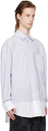 Feng Chen Wang Blue & White Patchwork Shirt