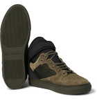 Balenciaga - Suede, Neoprene and Mesh High-Top Sneakers - Men - Army green