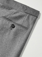 De Petrillo - Straight-Leg Pleated Wool-Flannel Trousers - Gray