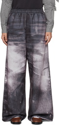 OPEN YY Gray Jean Effect Wide Lounge Pants