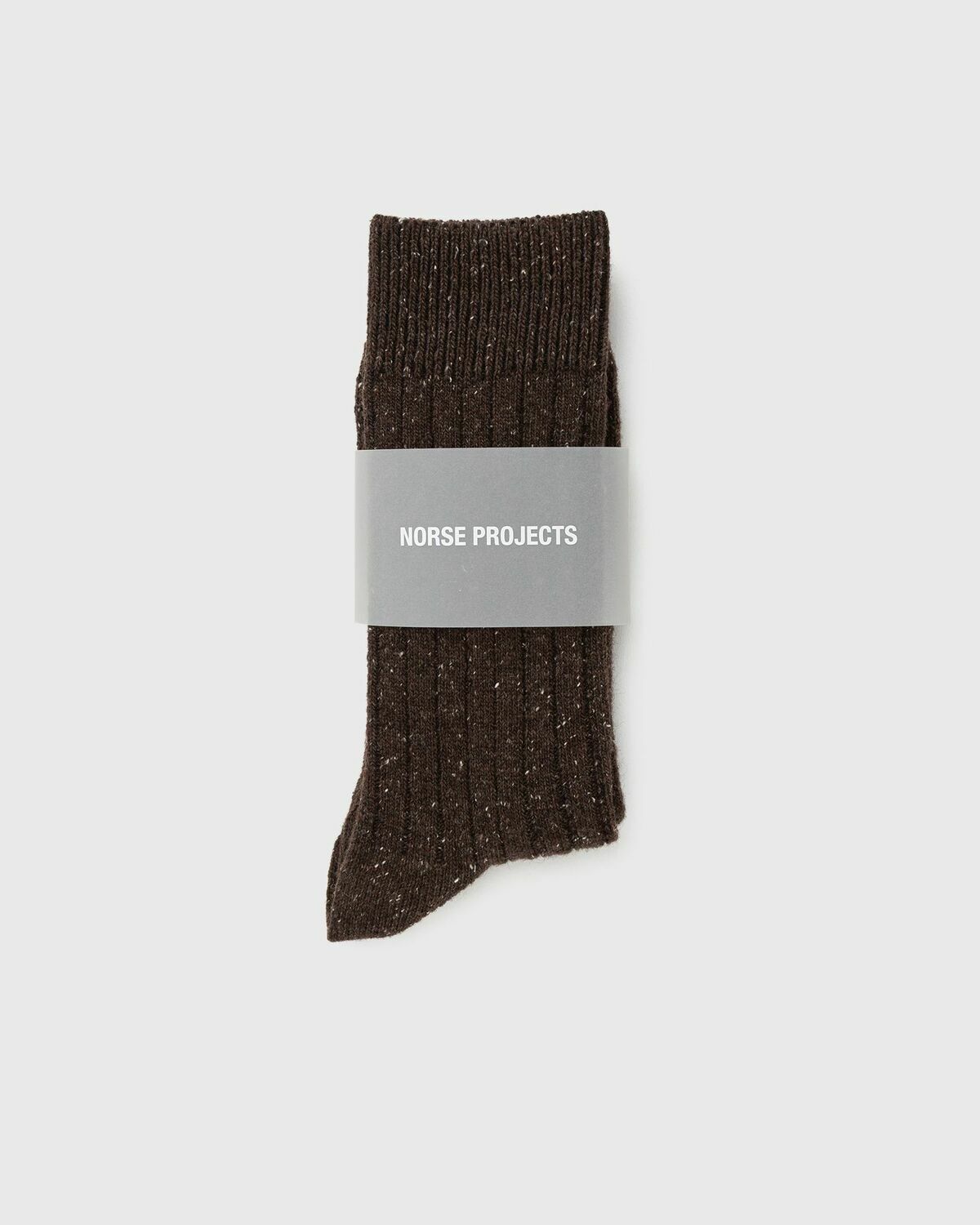 Norse Projects Bjarki Neps Wool Rib Sock Brown Men