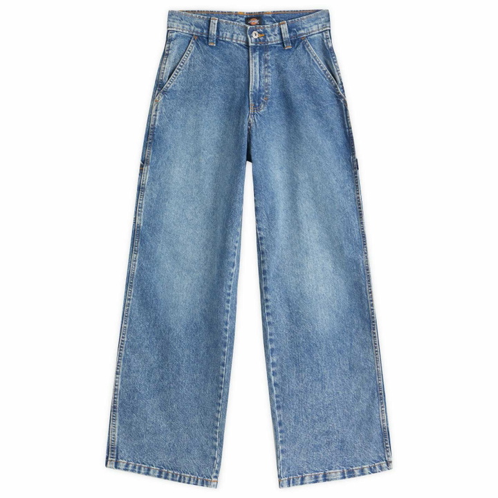 Photo: Dickies Women's Stevensville Carpenter Pants in Rinsed Blue