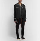 Rhude - Embroidered Piped Woven Shirt - Black