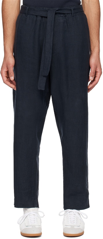 Photo: DOCUMENT Navy Relaxed-Fit Trousers
