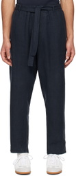 DOCUMENT Navy Relaxed-Fit Trousers