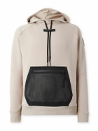 ON - Mesh-Trimmed Recycled Jersey Hoodie - Neutrals