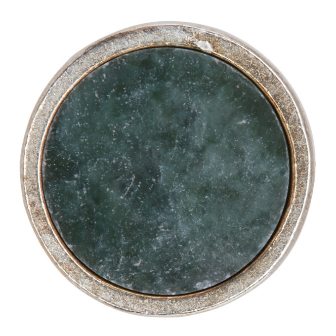 Photo: Jil Sander Green and Silver Round Stone Pin