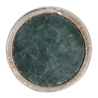 Jil Sander Green and Silver Round Stone Pin