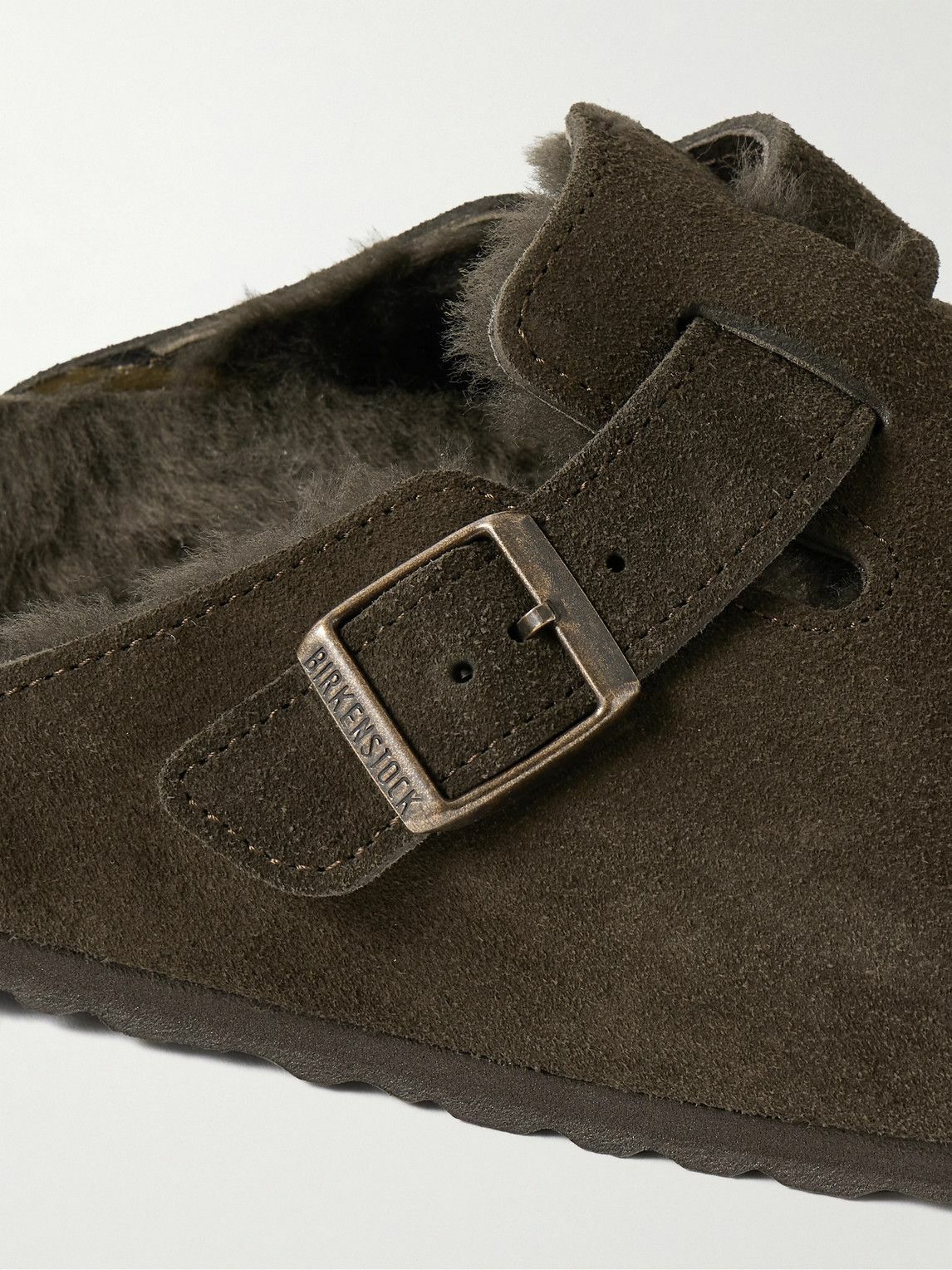 shearling lined birkenstock clogs