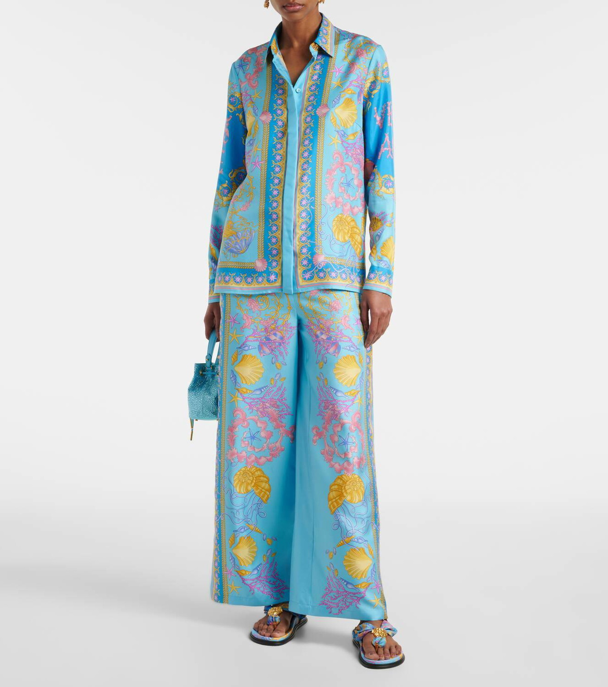 Versace Underwater Barocco silk twill shirt Versace