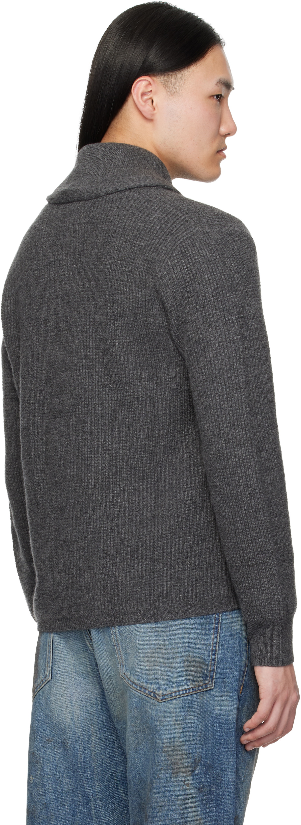 RRL Gray Shawl Cardigan