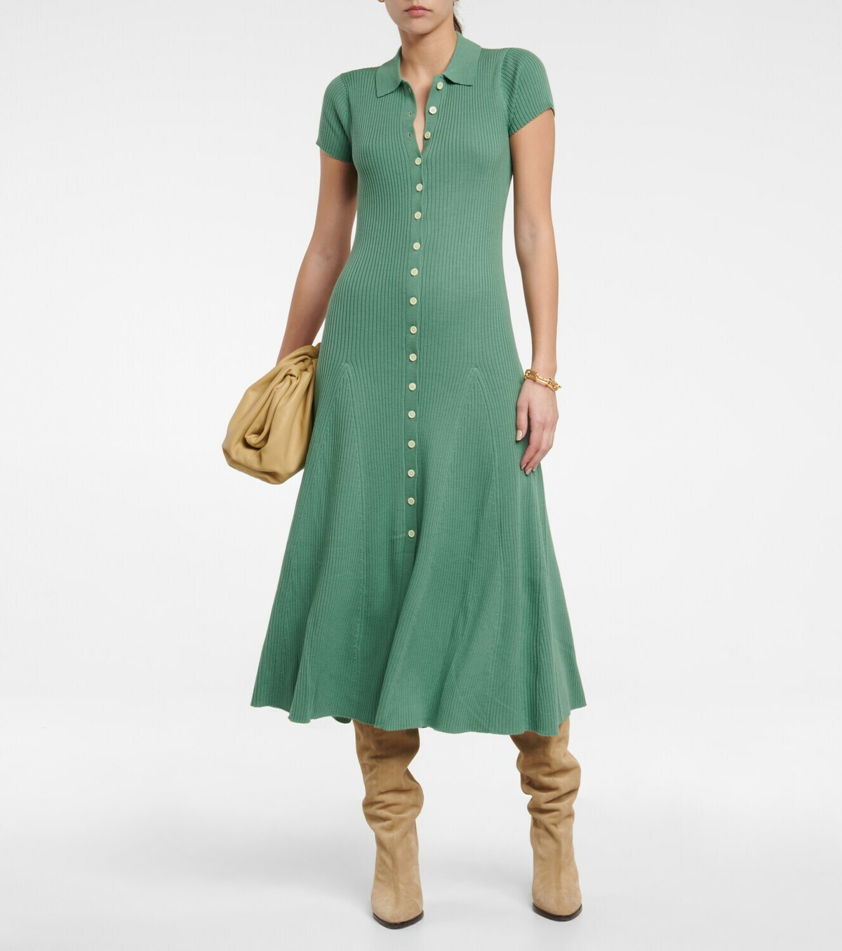 Polo Ralph Lauren - Ribbed-knit wool maxi dress Polo Ralph Lauren