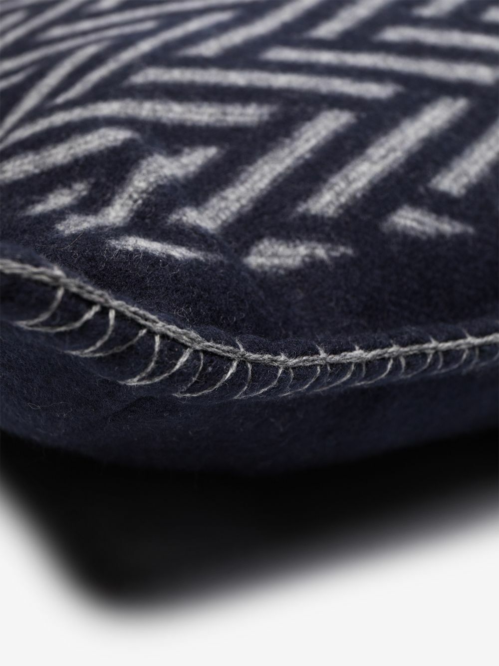 Johnstons Of Elgin Blue Herringbone Cushion
