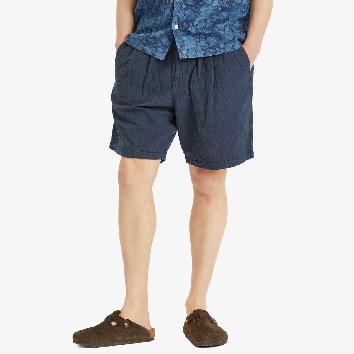 Kestin Men's Mhor Textured Shorts in Washed Navy