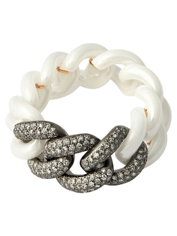 Photo: SHAY 18K Black Gold Curb Link Diamond Ring