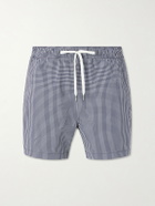 Onia - Charles Straight-Leg Mid-Length Checked Swim Shorts - Blue