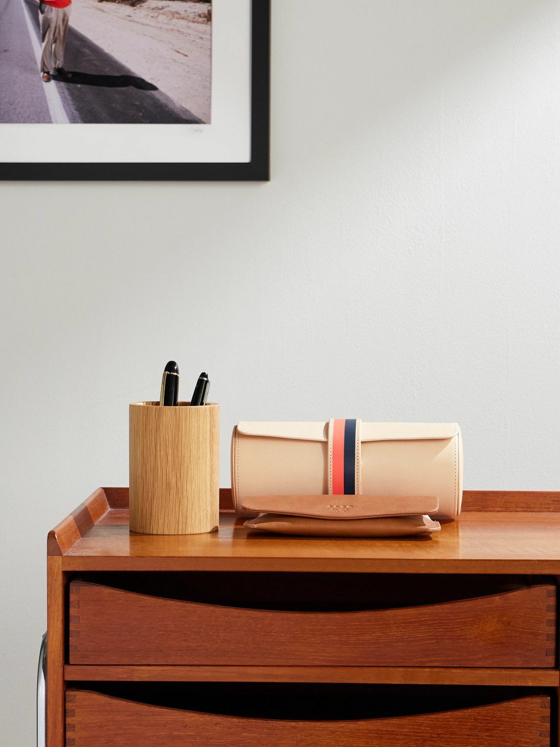 Rapport London - laCalifornienne Striped Leather Three-Watch Roll