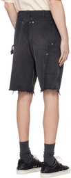 Maison Margiela Gray Stud Denim Shorts