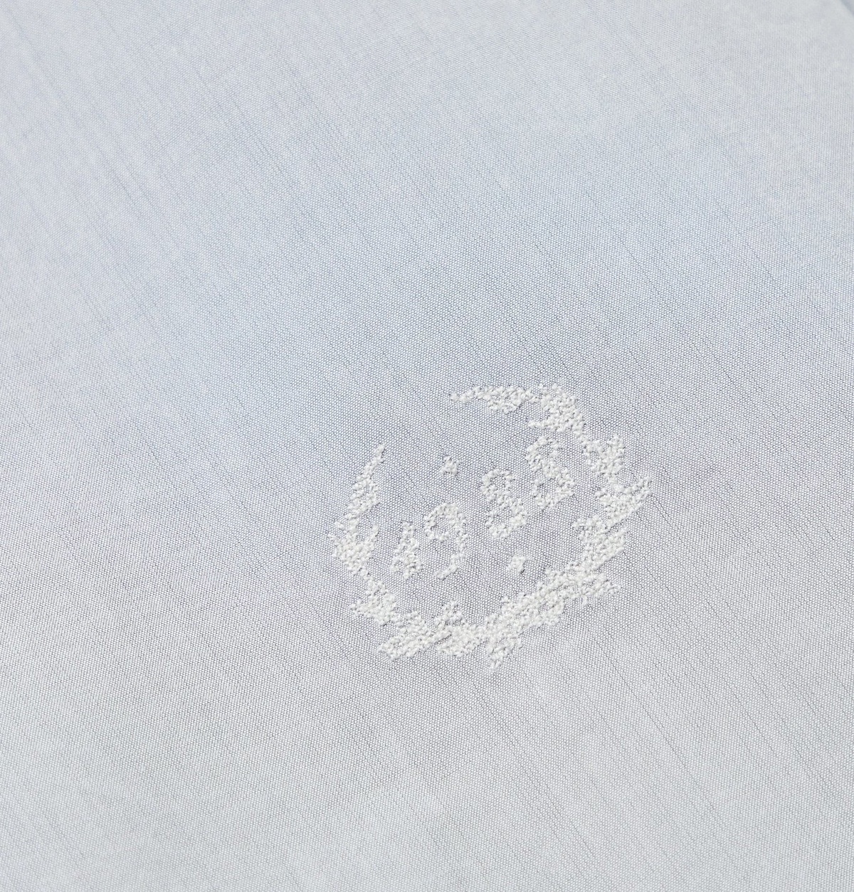 Maison Margiela - Grandad-Collar Embroidered Cotton-Poplin Shirt - Gray