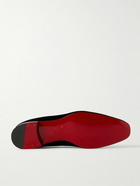 Christian Louboutin - Dandelion Grosgrain-Trimmed Velvet Loafers - Black