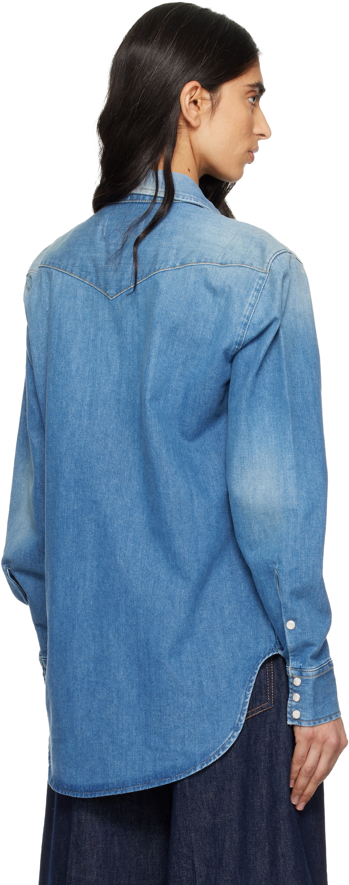 6397 Blue Western Denim Shirt