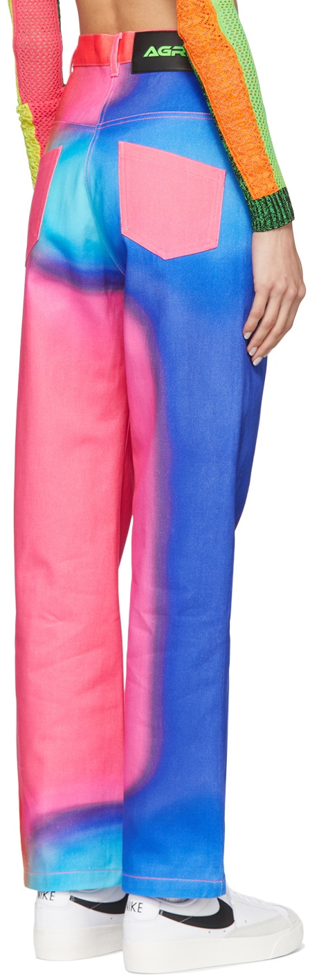 Pink Jean Pattern AGR Pink Printed Jeans AGR