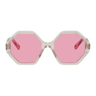 Chloe Transparent and Pink Oversized Octagon Sunglasses