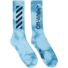 Off-White Blue Tie-Dye Diag Socks