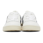 Veja White and Navy V-10 Sneakers