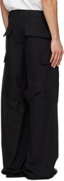 Courrèges Black Utility Chaps Cotton Trousers