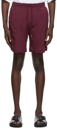 Dries Van Noten Burgundy Cotton Jersey Shorts