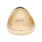 Alexander McQueen Gold and Crystal Jewelled Logo Ring
