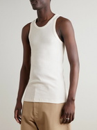Auralee - Ribbed Organic Cotton Tank Top - White