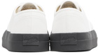 Maison Kitsuné White Canvas Lace-Up Sneakers