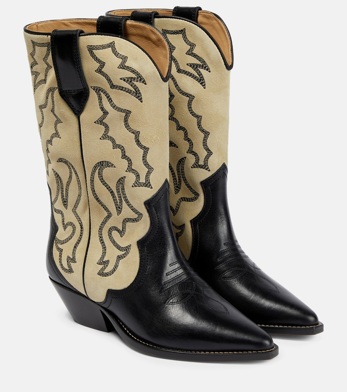 ブーツその他 Isabel Marant Duerto Leather Boots Duerto embroidered suede and leather boots in black - Isabel