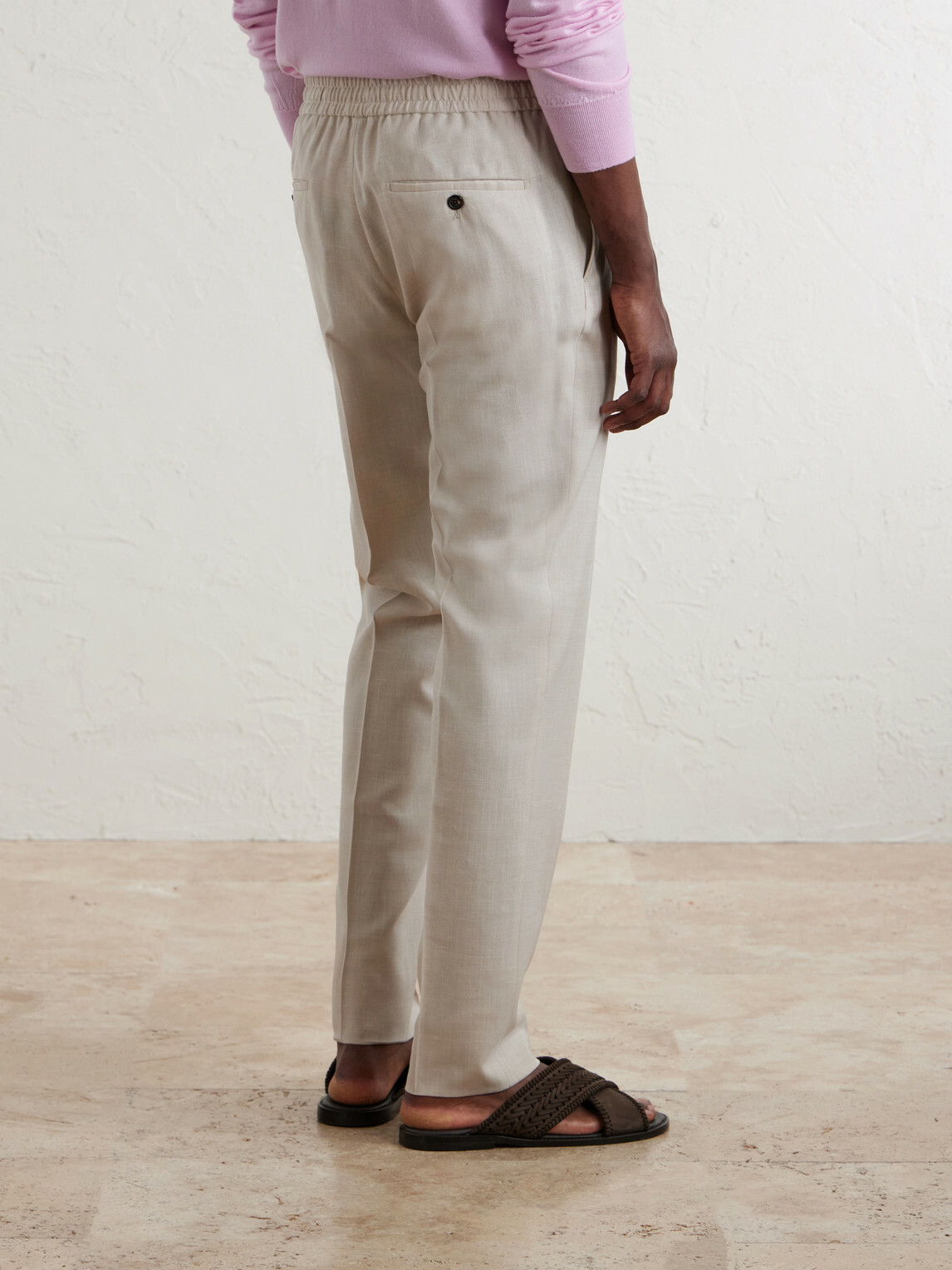 Slowear - Straight-Leg Pleated Virgin Wool, Silk and Linen-Blend Trousers - Neutrals