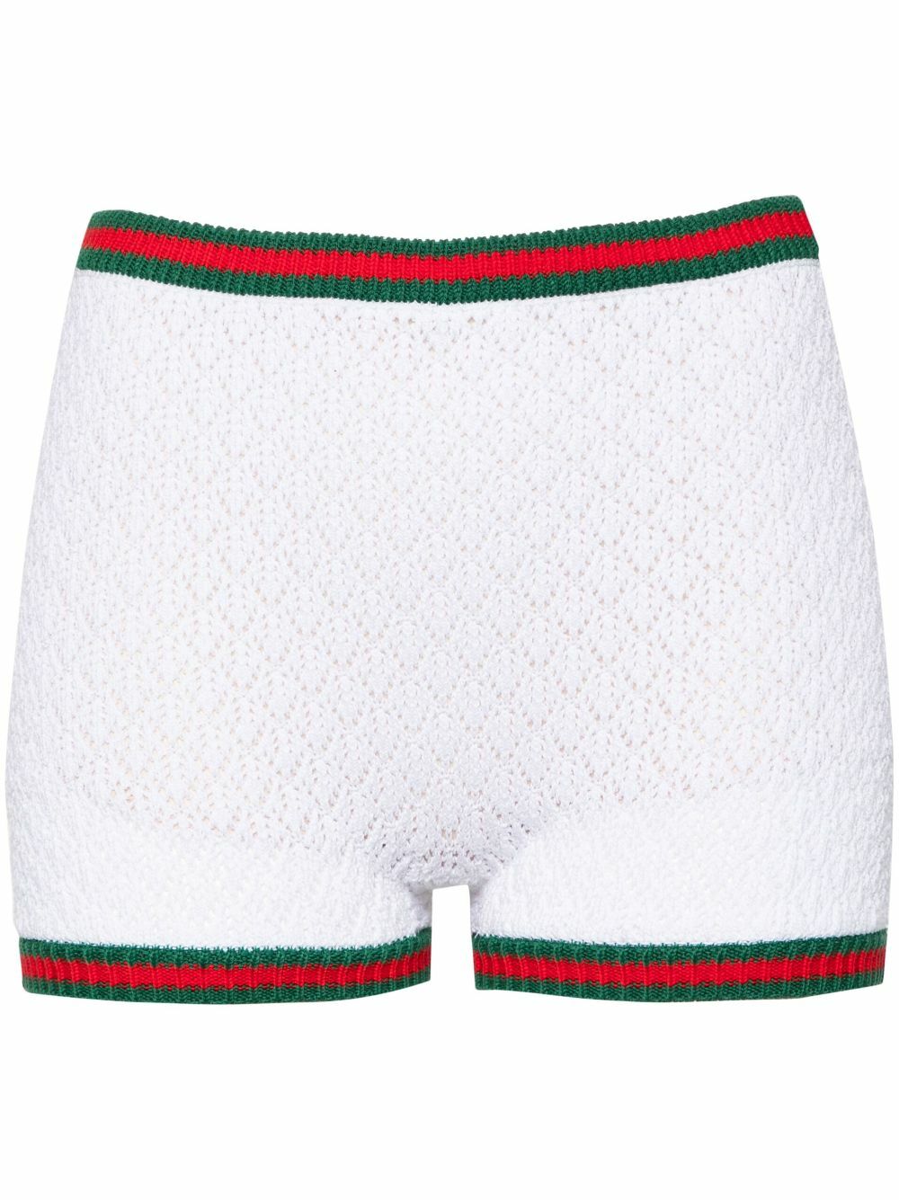 Gucci White Web-Trim Lace Mini Shorts Gucci