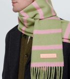Acne Studios Striped fringed-edge wool scarf