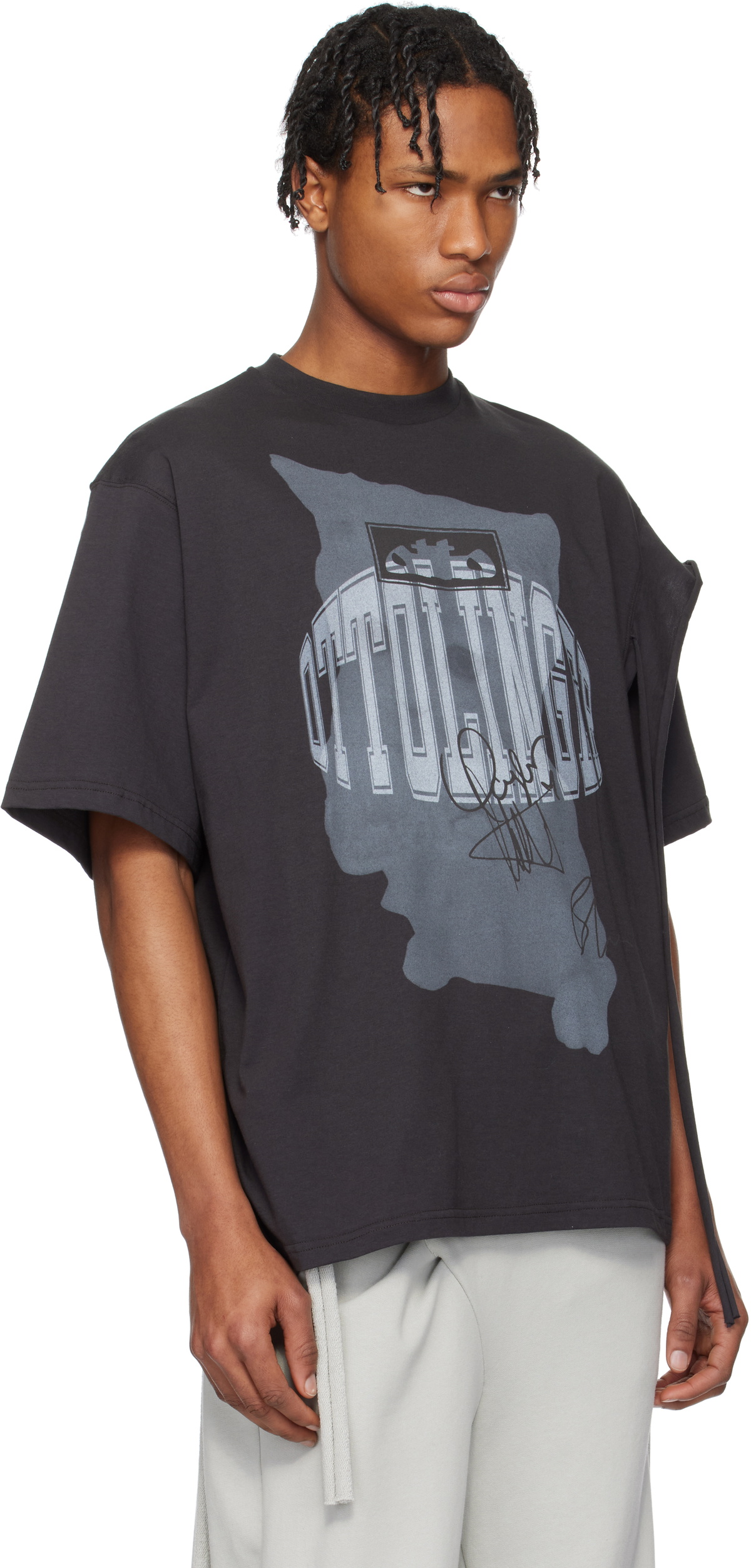 Ottolinger Black Deconstructed Oversized T-Shirt Ottolinger