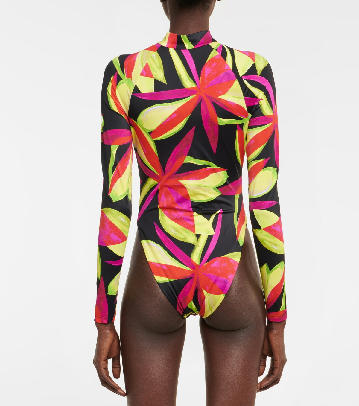 Louisa Ballou - Floral-print zip-neck rashsuit