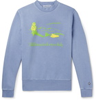 Billionaire Boys Club - Printed Appliquéd Loopback Cotton-Jersey Sweatshirt - Blue