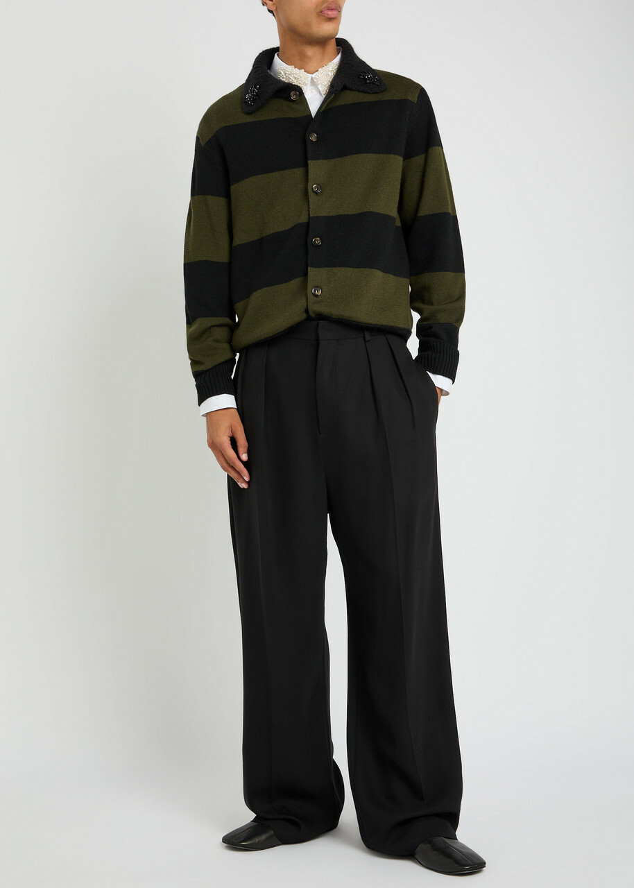 Simone Rocha Striped Wool Cardigan Multicoloured 1