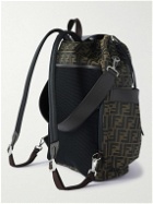Fendi - Leather-Trimmed Logo-Jacquard Canvas Backpack