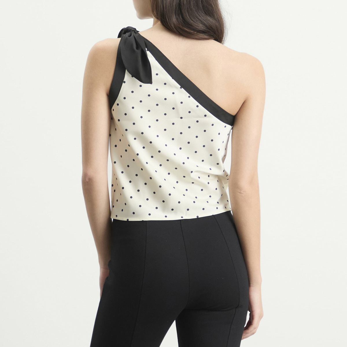 Kijun Women's Polka Dot Scarf Top in Ivory