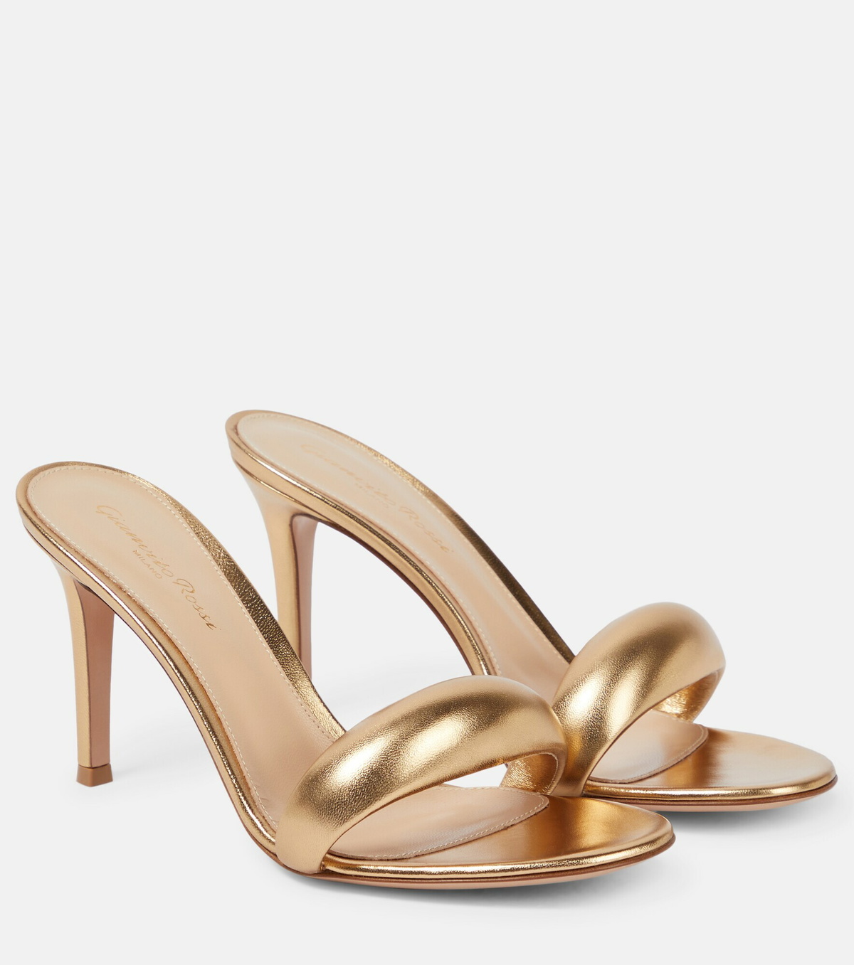 Gianvito Rossi - Bijoux 85 metallic leather mules