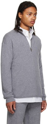 Guest In Residence Gray Half-Zip Sweater