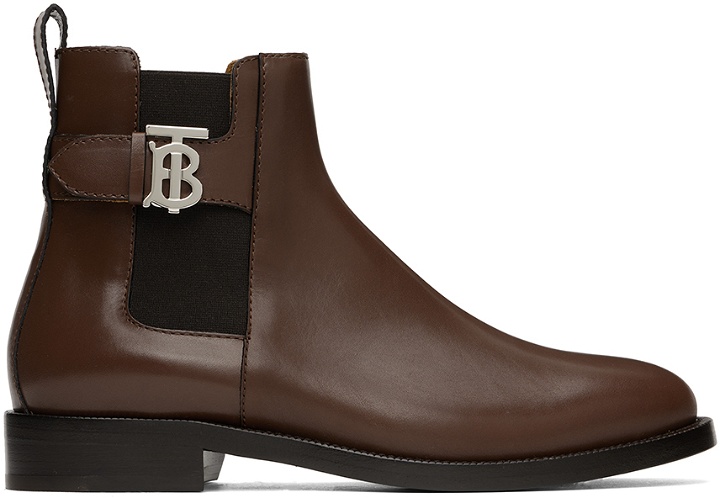 Photo: Burberry Brown Monogram Chelsea Boots